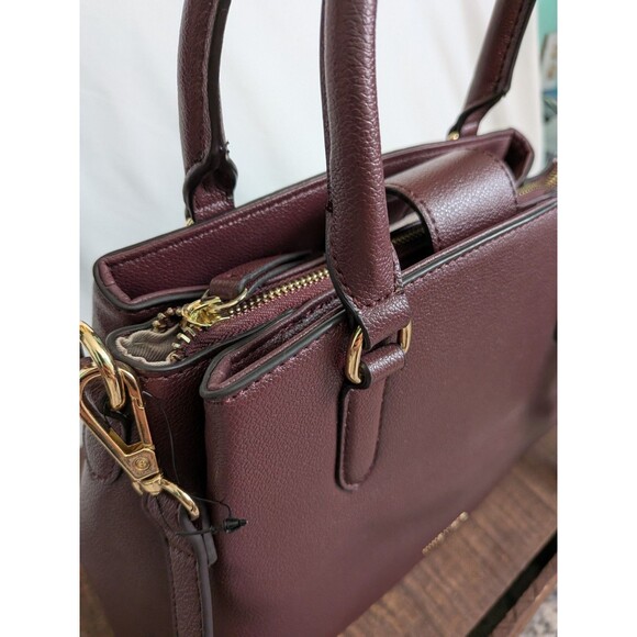 Nine West Tansy Jet Set Satchel Shoulder Purse Crossbody Bag Merlot Maroon - Picture 5 of 16